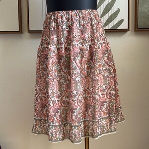 Max Studio Red Smocked Skirt Knee-Length